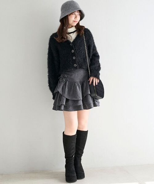 MAJESTIC LEGON（マジェスティックレゴン）の「アシメドロストスカパン（スカート・レディース・ブラック/グレー系その他/アイボリー/ホワイト系その他2・MEDIUM）」の20枚目の写真