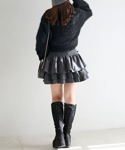 MAJESTIC LEGON（マジェスティックレゴン）の「アシメドロストスカパン（スカート・レディース・ブラック/グレー系その他/アイボリー/ホワイト系その他2・MEDIUM）」の22枚目の写真