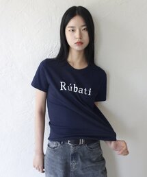 セリフルバティロゴTシャツ_ネイビー