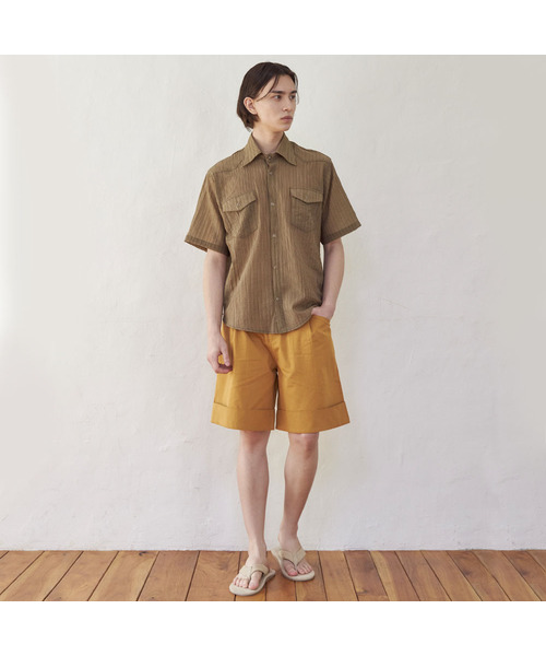 SENTAIR(センテア)の「ターンアップワイドバミューダパンツ_キャメル(その他パンツ・メンズ・その他・46/48)」の1枚目の写真