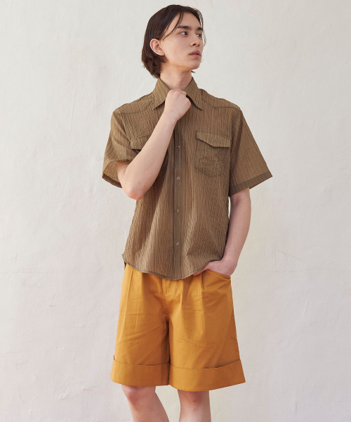 SENTAIR(センテア)の「ターンアップワイドバミューダパンツ_キャメル(その他パンツ・メンズ・その他・46/48)」の8枚目の写真