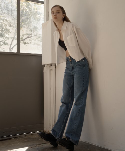 basic crop shirt - off white