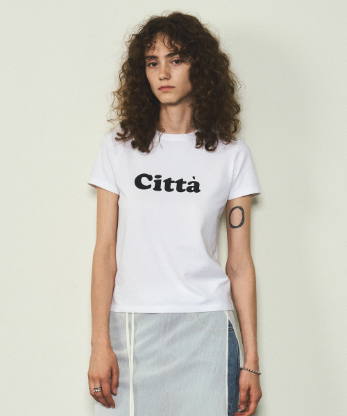 CITTA（シータ）の「シグネチャーロゴ半袖Tシャツ_CTT332(ホワイト)（Tシャツ/カットソー・レディース・ホワイト・FREE）」の2枚目の写真