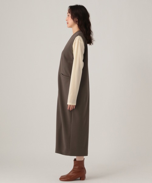 Elura(エルーラ)の「サマ見えリラクシージャンスカ/625550(ジャンパースカート・レディース・ダークブラウン/ブラック・FREE)」の13枚目の写真