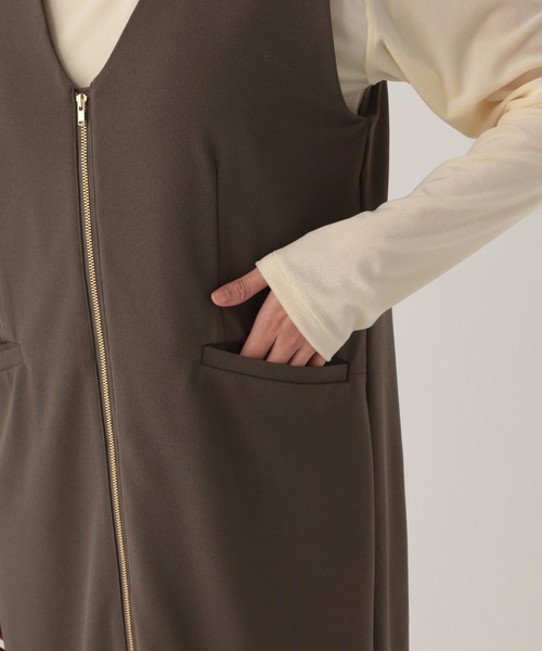 Elura(エルーラ)の「サマ見えリラクシージャンスカ/625550(ジャンパースカート・レディース・ダークブラウン/ブラック・FREE)」の8枚目の写真