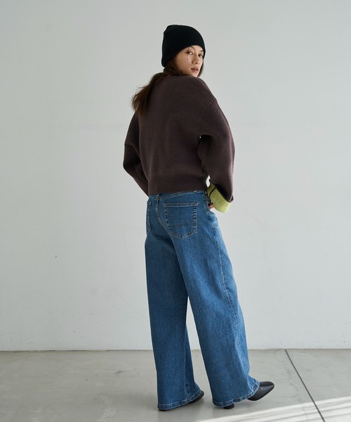 meilmada（メイルマダ）の「バイカラーアルパカタッチニットカーディガン（カーディガン/ボレロ・レディース・ブラック/チャコールグレー/ブラウン・FREE）」の19枚目の写真