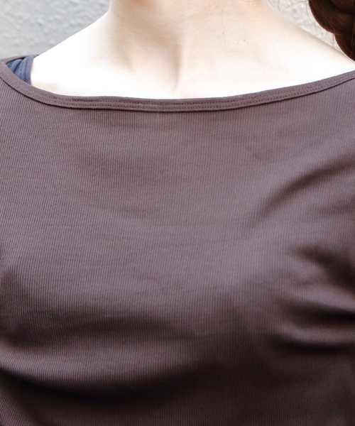 THE SHINZONE(ザ シンゾーン)の「THE SHINZONE/シンゾーン シアーリブロングスリーブTEE SHEER RIB LONG SLEEVE TEE 26SMSCU07(Tシャツ/カットソー・レディース・ネイビー/ブラウン/ブラック・FREE)」の11枚目の写真