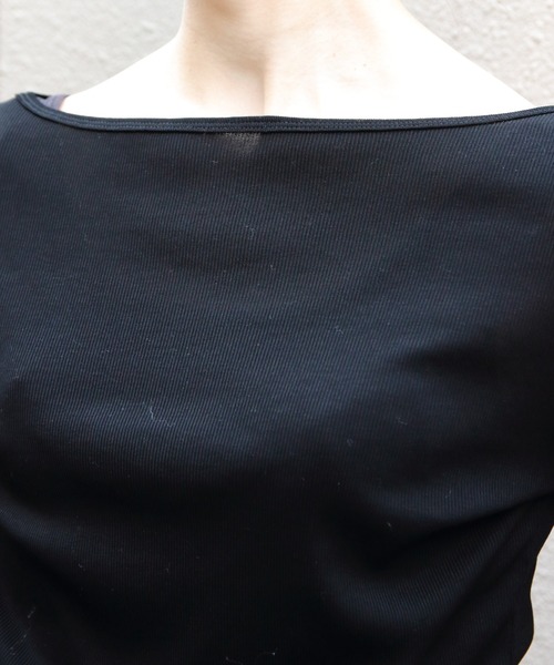 THE SHINZONE(ザ シンゾーン)の「THE SHINZONE/シンゾーン シアーリブロングスリーブTEE SHEER RIB LONG SLEEVE TEE 26SMSCU07(Tシャツ/カットソー・レディース・ネイビー/ブラウン/ブラック・FREE)」の4枚目の写真