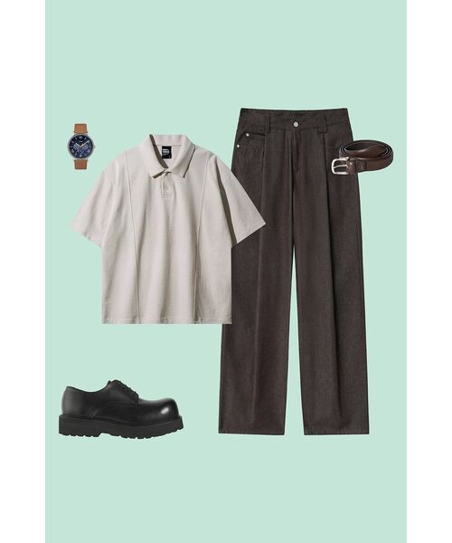 DECET(デケト)の「Deep Pleats Wide Jeans DCPT030CPBrown(その他パンツ・レディース・その他・26/28/30/32/34)」の4枚目の写真