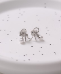 【Peony/ピオニー】/アクリルパール ボウリボンピアス