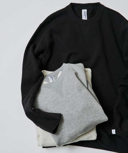 LOOPWHEELER（ループウィラー）の「【別注】LOOPWHEELER / Sweat Crew Neck（スウェット・メンズ・ライトグレー/ブラック/ネイビー/ナチュラル・MEDIUM/LARGE/SMALL/X-LARGE）」の2枚目の写真