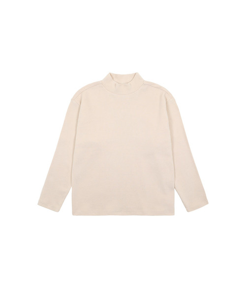 BERRYCLOSET（ベリークローゼット）の「[起毛] ベーグルピーチポラTシャツ（Tシャツ/カットソー・レディース・ブラック/ベージュ/アイボリー/チャコール・7号/09号/11号/13号/17号）」の4枚目の写真