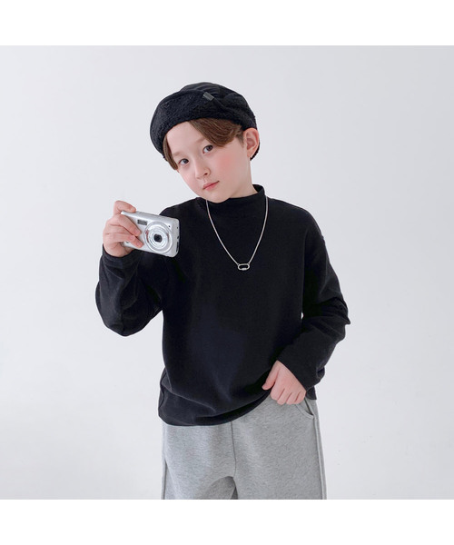 BERRYCLOSET（ベリークローゼット）の「[起毛] ベーグルピーチポラTシャツ（Tシャツ/カットソー・レディース・ブラック/ベージュ/アイボリー/チャコール・7号/09号/11号/13号/17号）」の2枚目の写真