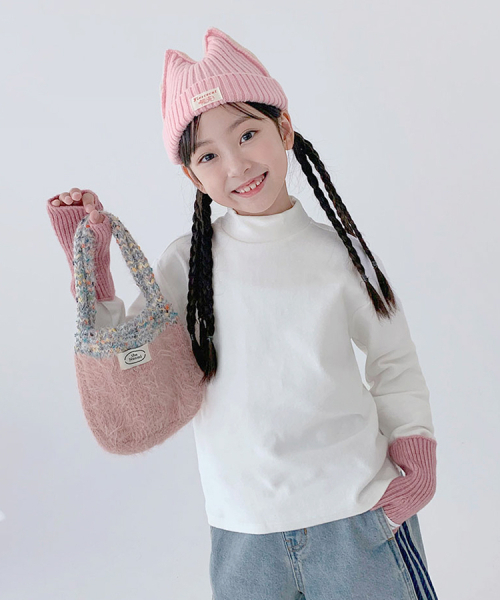 BERRYCLOSET（ベリークローゼット）の「[起毛] ベーグルピーチポラTシャツ（Tシャツ/カットソー・レディース・ブラック/ベージュ/アイボリー/チャコール・7号/09号/11号/13号/17号）」の7枚目の写真