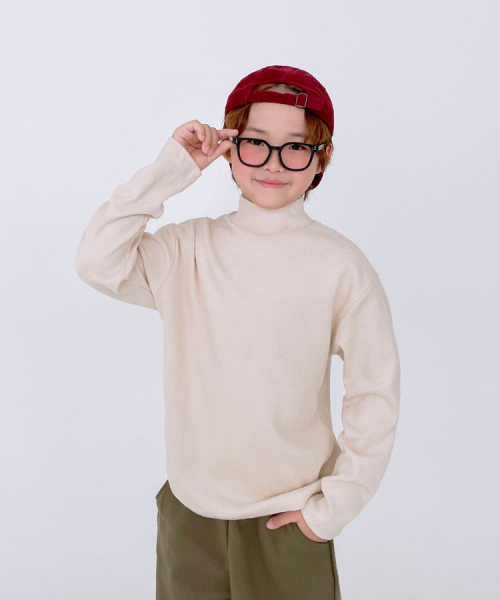 BERRYCLOSET（ベリークローゼット）の「[起毛] ベーグルピーチポラTシャツ（Tシャツ/カットソー・レディース・ブラック/ベージュ/アイボリー/チャコール・7号/09号/11号/13号/17号）」の8枚目の写真