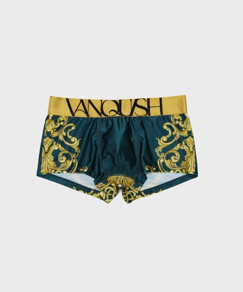 VANQUISH（ヴァンキッシュ）の「VANQUISH / ヴァンキッシュ Decorative Baroque Element アンダーウェア（ボクサーパンツ・メンズ・ブラック/グリーン・L）」の2枚目の写真