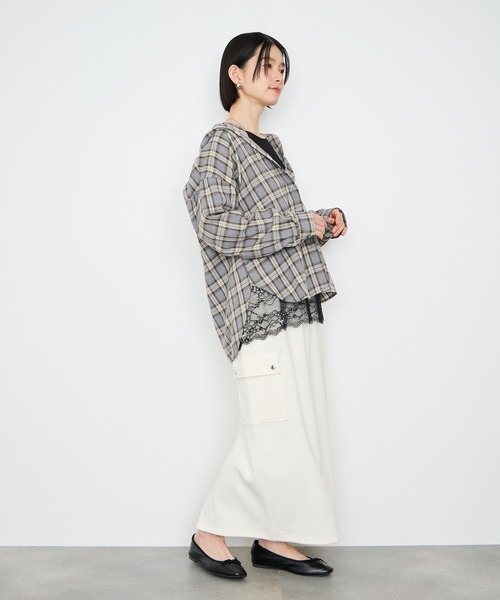 Mac-House(マックハウス)の「Idnes フードネルチェックシャツ(シャツ/ブラウス・レディース・グレー系1/グレー系2/ブラウン系・FREE)」の19枚目の写真