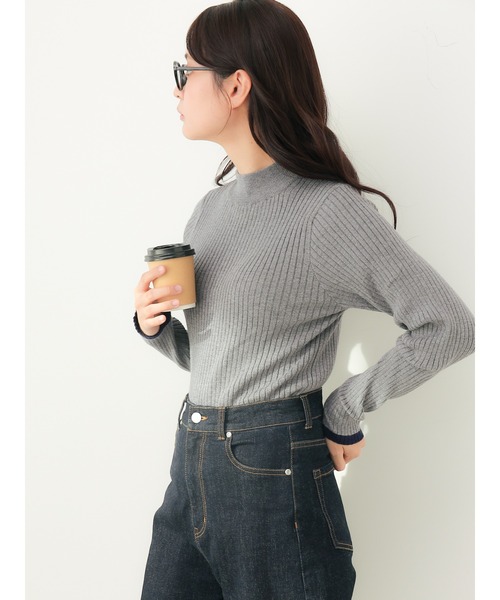 Te chichi（テチチ）の「【ZOZO限定】配色リブニットプルオーバー（ニット/セーター・レディース・グリーン/レッド/グレー/クリーム/オフホワイト/モカ/ラベンダー/ネイビー/ブラック/サックスブルー・F）」の22枚目の写真