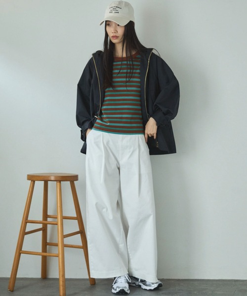 Doux archives（ドゥアルシーヴ）の「ウエストドロストマウンテンパーカ―（マウンテンパーカー・レディース・アイボリー/ネイビー/ミント・FREE）」の9枚目の写真