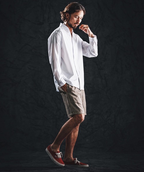 wjk reluxe（ダブルジェーケーリラックス）の「mp14491-linen like shorts ショートパンツ(WR26S-16)（その他パンツ・メンズ・ブラック/ブラウン系その他/グリーン系その他・L/M/S）」の19枚目の写真