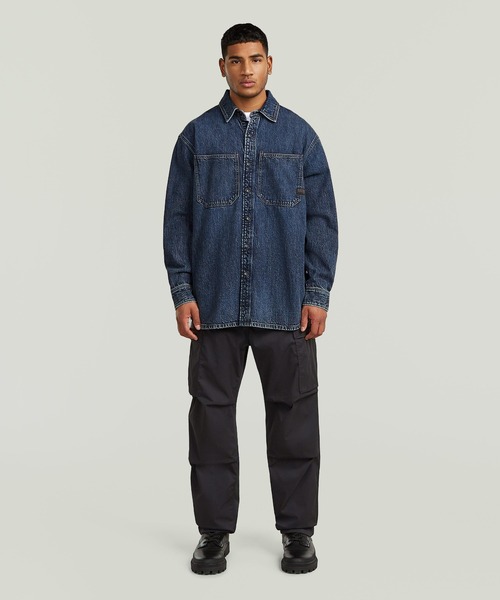 G-STAR(ジースター)の「Relaxed 2-Pocket Shirt/2ポケットリラックスオーバーサイズデニムシャツ(シャツ/ブラウス・メンズ・インディゴブルー・LARGE/X-SMALL/MEDIUM/SMALL/X-LARGE)」の4枚目の写真
