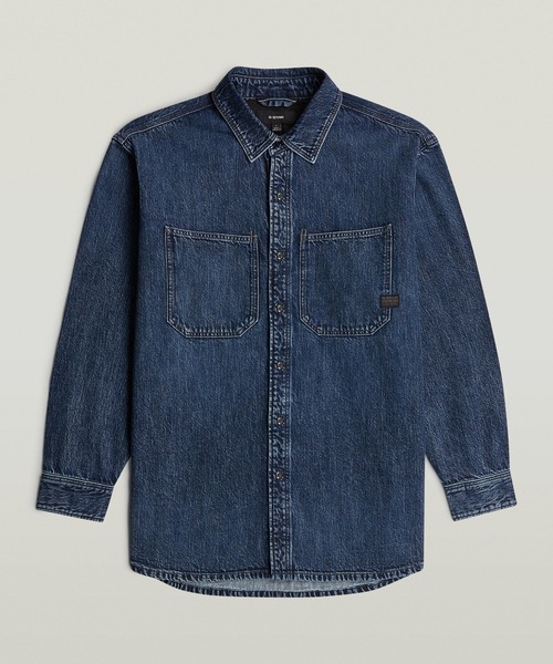 G-STAR(ジースター)の「Relaxed 2-Pocket Shirt/2ポケットリラックスオーバーサイズデニムシャツ(シャツ/ブラウス・メンズ・インディゴブルー・LARGE/X-SMALL/MEDIUM/SMALL/X-LARGE)」の6枚目の写真