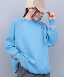 チチカカ | サンフェイスエンブロイダリー スウェットライクニットプルオーバー(ニット/セーター)