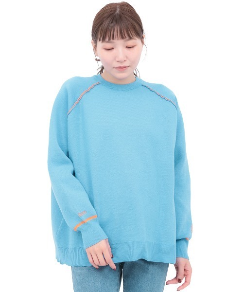 チチカカ（チチカカ）の「サンフェイスエンブロイダリー スウェットライクニットプルオーバー（ニット/セーター・レディース・ブラック/マスタード/ライトブルー・FREE）」の18枚目の写真