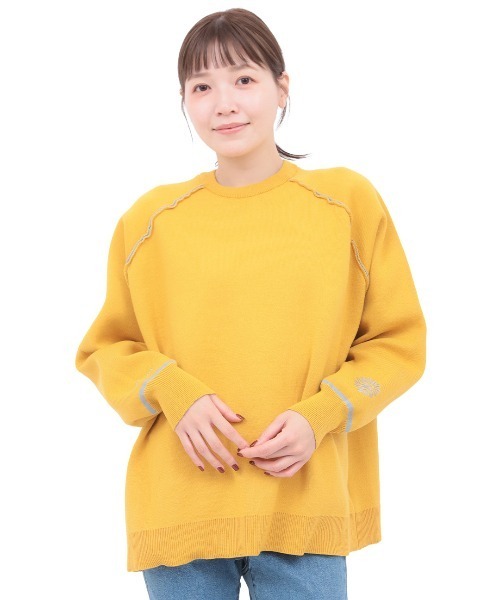 チチカカ（チチカカ）の「サンフェイスエンブロイダリー スウェットライクニットプルオーバー（ニット/セーター・レディース・ブラック/マスタード/ライトブルー・FREE）」の19枚目の写真