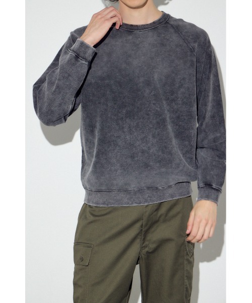 AZUL by moussy(アズールバイマウジー)の「ヴィンテージスウェットトップス(スウェット・メンズ・ブルー/ライトブラック・SMALL/MEDIUM/LARGE)」の3枚目の写真