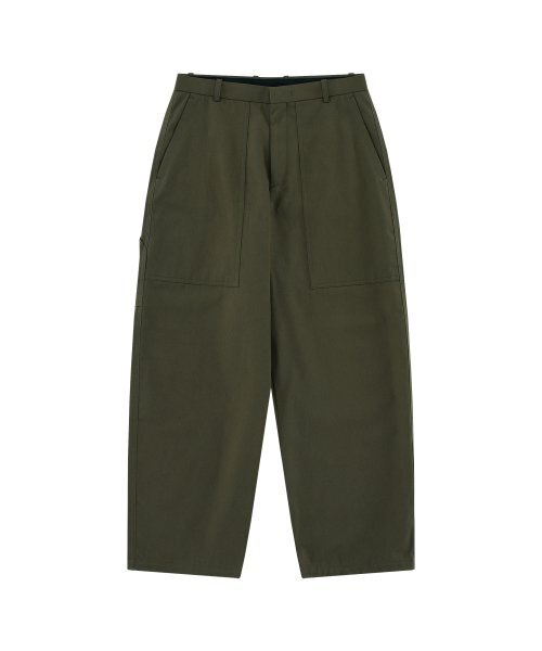 HONGWOOSUNG(ホンウソン)の「PATCHED WORKWEAR TROUSERS_OLIVE(その他パンツ・メンズ・その他・S)」の1枚目の写真