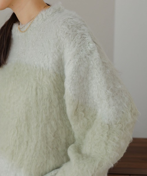 Bab(バブ)の「シャギー配色ニットトップス(ニット/セーター・レディース・チャコールグレー/ライトグリーン/アイボリー・FREE)」の16枚目の写真