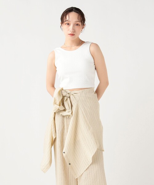 BEAMS HEART（ビームスハート）の「カップ付き クロップド タンク（タンクトップ・レディース・ライトグレー/チャコールグレー/オフホワイト・MEDIUM/SMALL）」の15枚目の写真