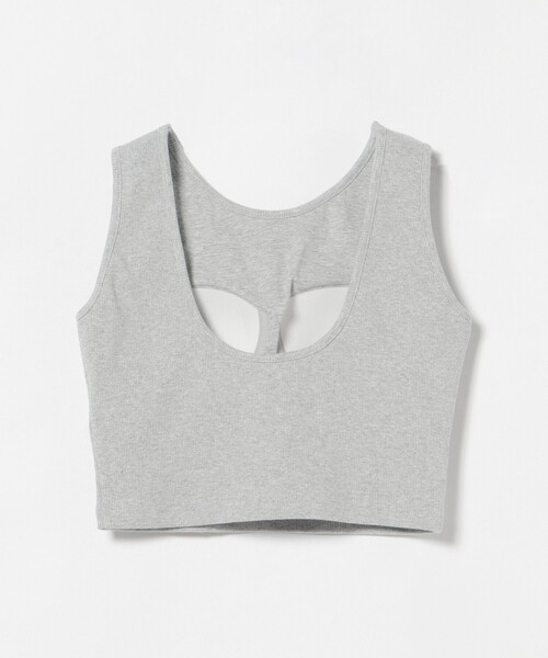 BEAMS HEART（ビームスハート）の「カップ付き クロップド タンク（タンクトップ・レディース・ライトグレー/チャコールグレー/オフホワイト・MEDIUM/SMALL）」の7枚目の写真