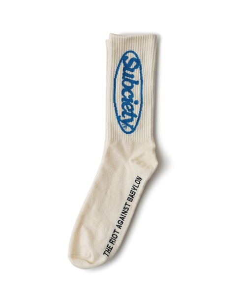 Subciety(サブサエティ)の「Oval logo socks(ソックス/靴下・メンズ・ホワイト/ブラック・FREE)」の4枚目の写真