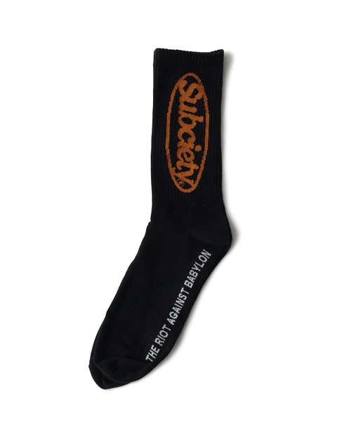 Subciety(サブサエティ)の「Oval logo socks(ソックス/靴下・メンズ・ホワイト/ブラック・FREE)」の5枚目の写真
