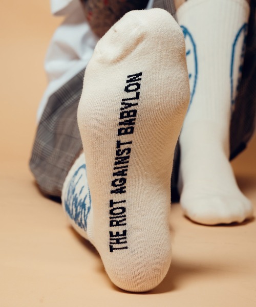 Subciety(サブサエティ)の「Oval logo socks(ソックス/靴下・メンズ・ホワイト/ブラック・FREE)」の13枚目の写真
