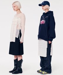 runningHIGH（ランニングハイ）の「シャーリングレイヤードトップスカート [アイボリー]（スカート）」