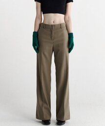 2116 リバーシブル起毛セミワイドパンツ（ベージュ）
