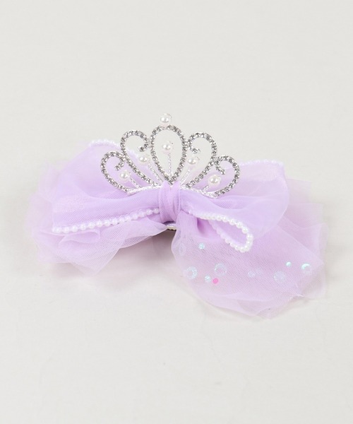 SPINNS(スピンズ)の「卒業式などのイベントに!オーガンジーヘアクリップ/リボンクラウン(バレッタ/ヘアクリップ・レディース・パープル/ピンク/アイボリー/ブルー・ONESIZE)」の2枚目の写真