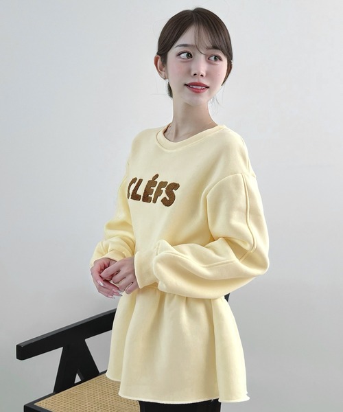 CHARME BY MICOLA(シャルムバイミコラ)の「ロゴフリル裏起毛スウェット(スウェット・レディース・ブラウン/ネイビー/チャコールグレー/ブラック/アイボリー・FREE)」の6枚目の写真