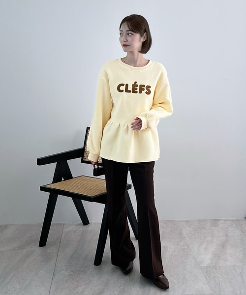 CHARME BY MICOLA(シャルムバイミコラ)の「ロゴフリル裏起毛スウェット(スウェット・レディース・ブラウン/ネイビー/チャコールグレー/ブラック/アイボリー・FREE)」の7枚目の写真