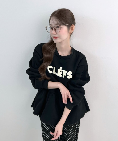 CHARME BY MICOLA(シャルムバイミコラ)の「ロゴフリル裏起毛スウェット(スウェット・レディース・ブラウン/ネイビー/チャコールグレー/ブラック/アイボリー・FREE)」の9枚目の写真