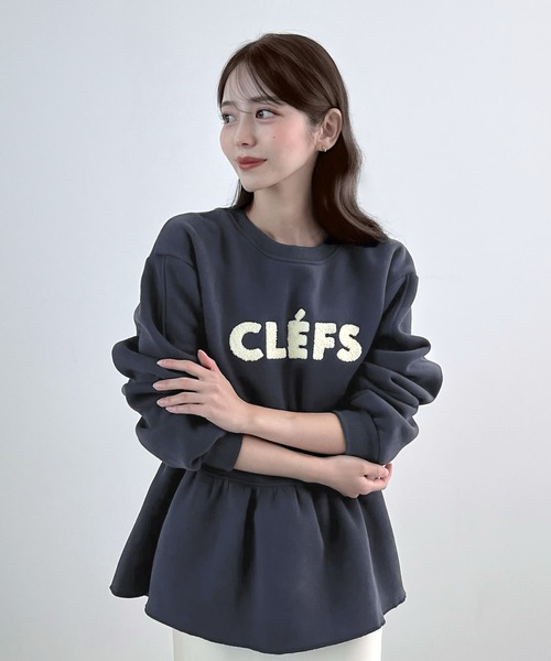 CHARME BY MICOLA(シャルムバイミコラ)の「ロゴフリル裏起毛スウェット(スウェット・レディース・ブラウン/ネイビー/チャコールグレー/ブラック/アイボリー・FREE)」の15枚目の写真