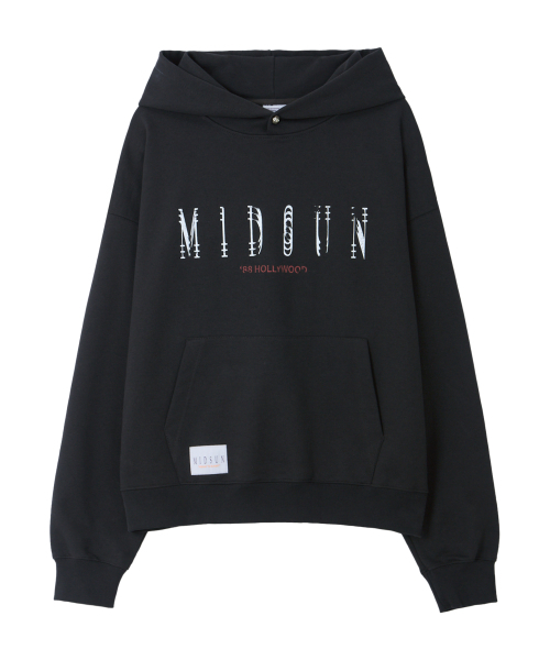MIDSUN(ミッドサン)の「Crack Logo Hoodie-Charcoal(パーカー・レディース・チャコール・L)」の1枚目の写真