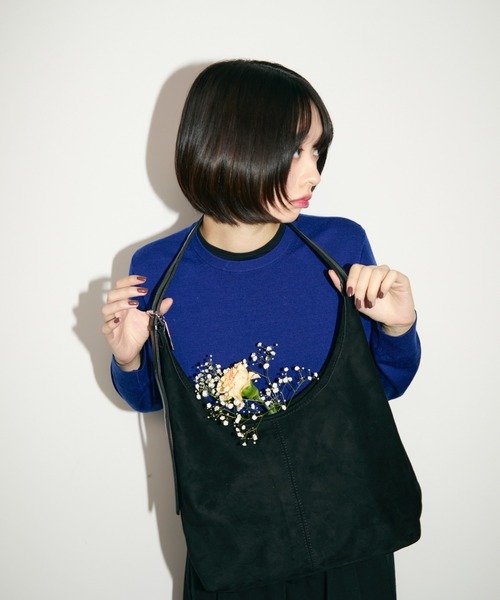 TONER（トナー）の「スエードトーンバッグ/ロゴプレート付き（ショルダーバッグ・レディース・ブラック/ベージュ/ブラウン・FREE）」の7枚目の写真