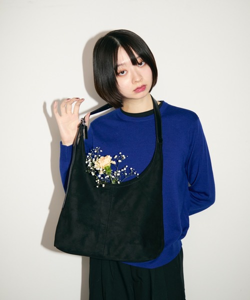 TONER（トナー）の「スエードトーンバッグ/ロゴプレート付き（ショルダーバッグ・レディース・ブラック/ベージュ/ブラウン・FREE）」の9枚目の写真