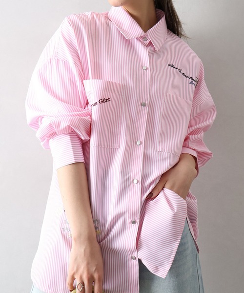 SpRay（スプレイ）の「刺繍シャツ（シャツ/ブラウス・レディース・ブルー系その他/ピンク系その他/サックスブルー/オフホワイト・FREE）」の6枚目の写真