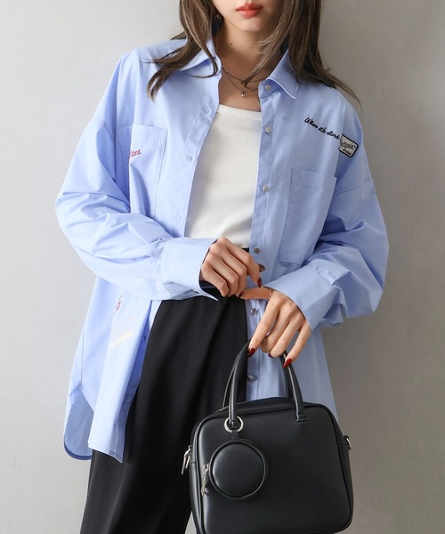 SpRay（スプレイ）の「刺繍シャツ（シャツ/ブラウス・レディース・ブルー系その他/ピンク系その他/サックスブルー/オフホワイト・FREE）」の15枚目の写真