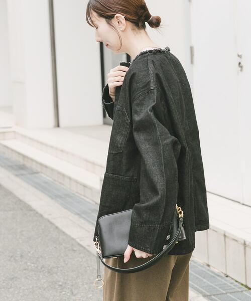 ITEMS URBANRESEARCH(アイテムズ アーバンリサーチ)の「デニムオーバーノーカラージャケット(デニムジャケット・レディース・ブラック/グレー/ブルー・FREE)」の20枚目の写真